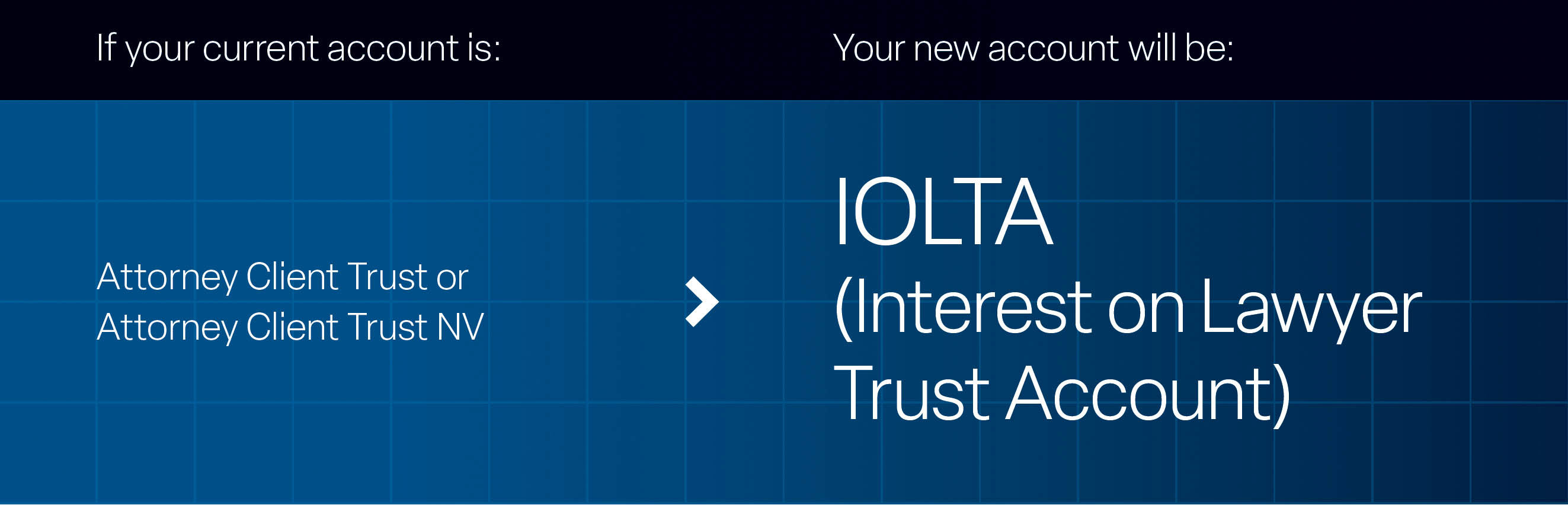 Attorney Client Trust or Attorney Client Trust NV is now IOLTA (Interest on Lawyer Trust Account)