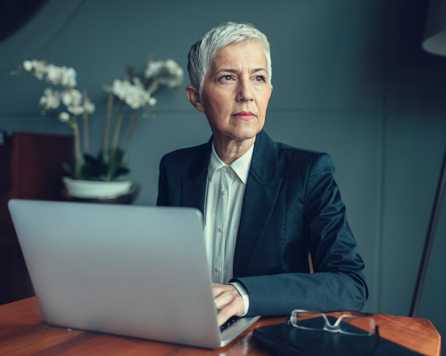 Woman working on the laptop