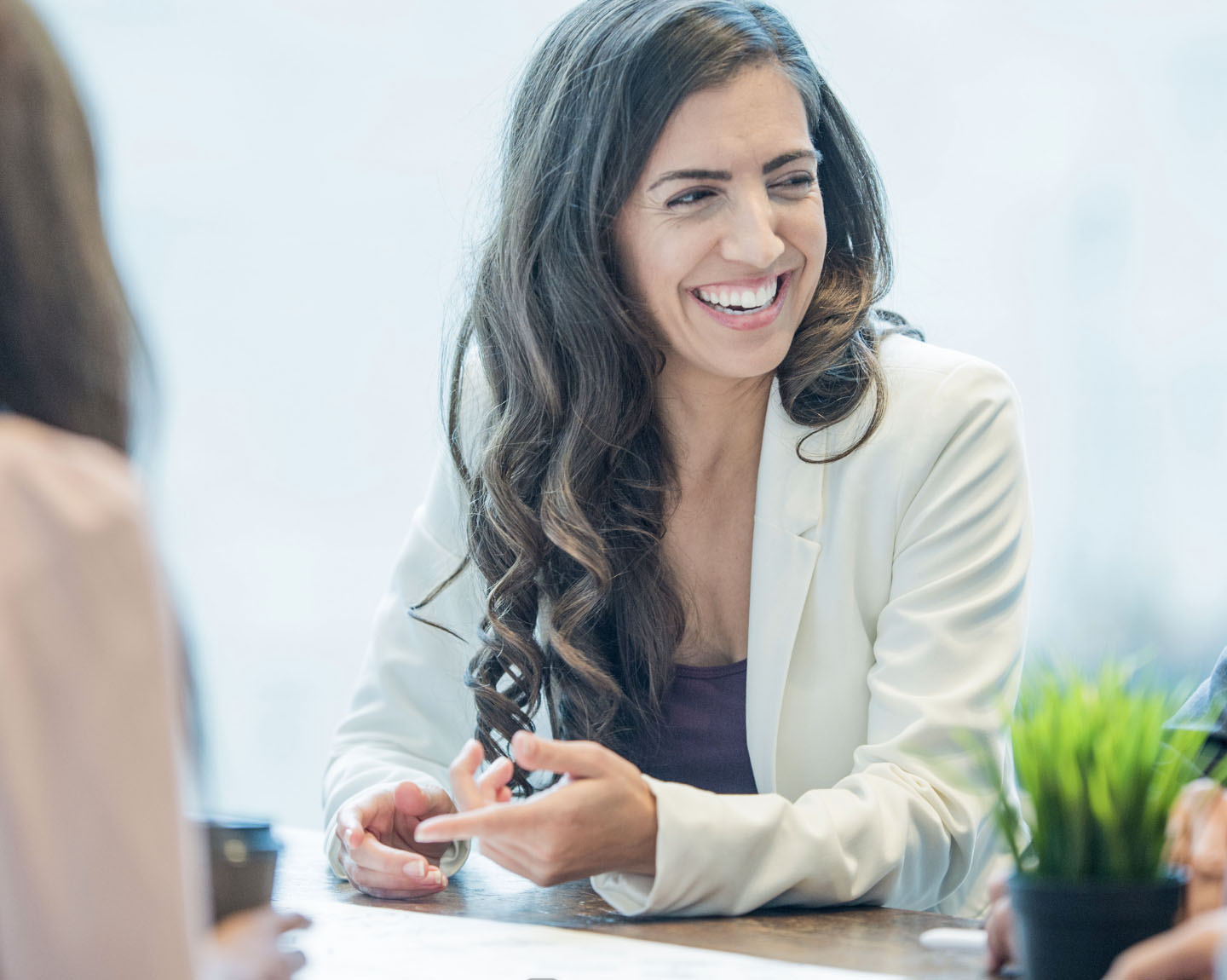 Business banker smiling